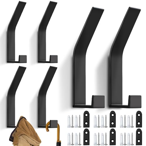 Garderobenhaken,6 Stück Kleiderhaken,Schwarz Wandhaken,Moderne...
