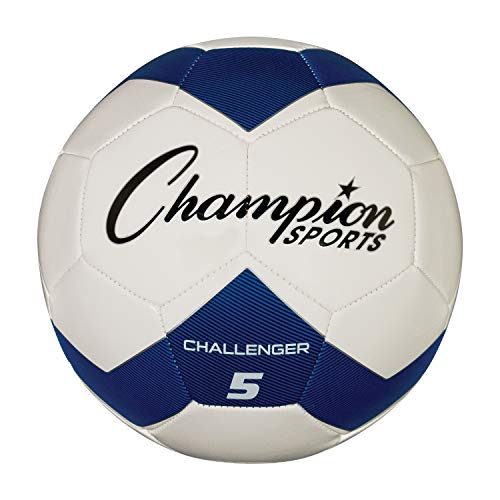 Ballon de foot T5 Champion Sports Challenger bleu et blanc idéal pour s'entraîner au club