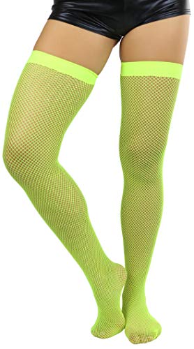 Image of ToBeInStyle Women's Fine Classic Fishnet Thigh High Stretch Nylon Novelty Stockings