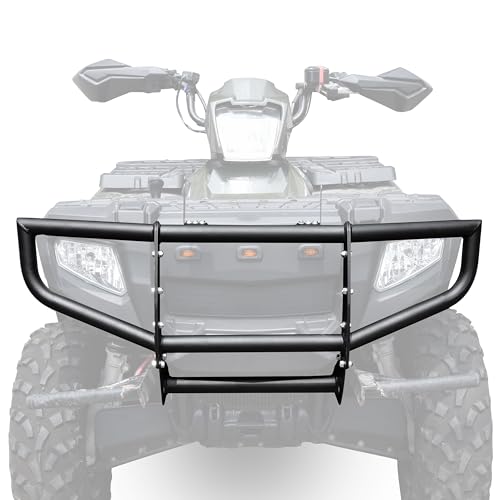SLORIMOD Front Bumper Guard with Light Bar Bracket for Polaris Sportsman 450 500 600 700 800 2005-2010 Accessories, Combined Heavy Duty Steel Front Brush Guard Protector