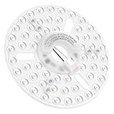 ZestEcho Kit de Repuestos de Ventiladores de Techo LED 24W, Panel LED Magnético 6.3 Pulgadas, 3 Temperaturas de Color (3000K/4000K/6000K) con Memoria, Luz Techo LED para Dormitorio y Salón, 230V