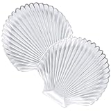 FOMIYES Bandejas de Cristal Creativo Borde Dorado 2 Piezas para Aperitivos y Frutas Diseño Conchas Marinas Aptas para Horno y Lavavajillas Adecuado para Uso Doméstico y Eventos