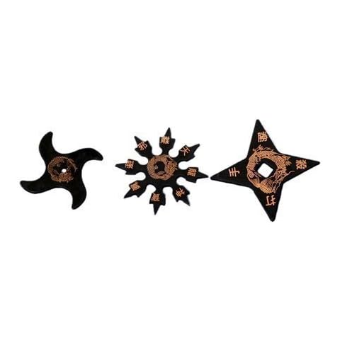 Playwell Martial Arts Childrens Black Rubber Training Ninja Stars (Set of 3) Cover