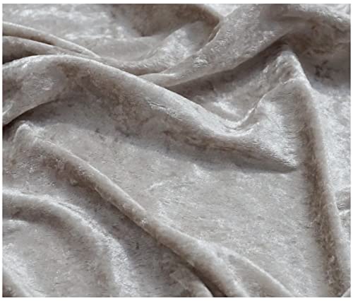 Crushed Velvet Fabric Craft Stretch Velour Material, Soft Furnishing & Craft Velour Fabric, 150cm Wide (Champagne - Image 2