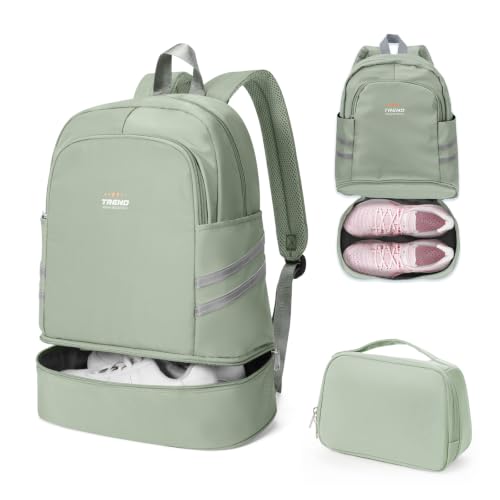 Image of coofay Gym Backpack for Women, Sports Backpack with Shoe Compartment | Small Gym Bag with Toiletry Bag, Waterproof Beach Backpack, Lightweight Travel Backpack for Dance, Volleyball, Workout
