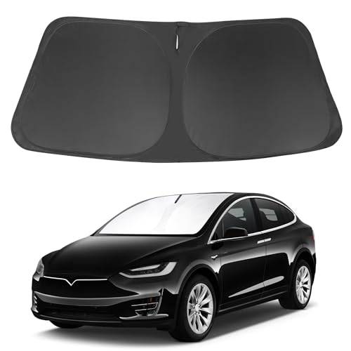 Windshield Sun Shade Compatible with 2016-2024 2025 2026 Tesla Model X Tesla X Accessories Foldable...