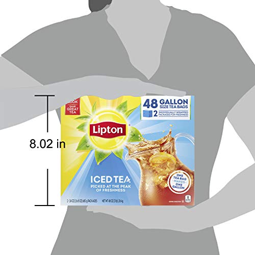 Lipton Gallon-Sized Iced Tea Bags Picked At The Peak Of Freshness Unsweetened Can Help Support A Healthy Heart 48 Oz 48 Count #TOP4