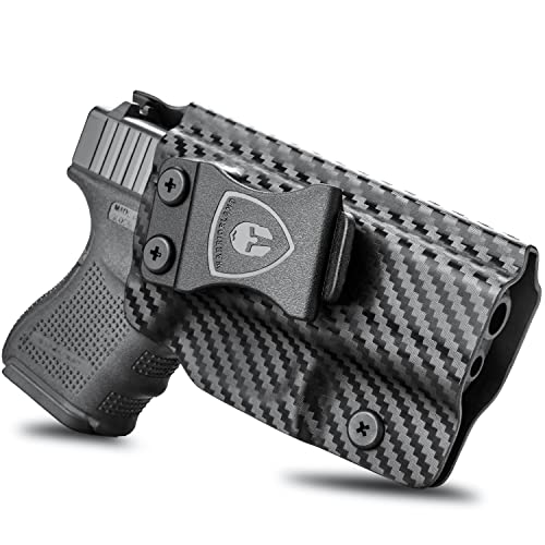 Glock 26/27/33 Holster, Iwb Carbon Fiber Kydex Holster Fit: Glock 26 Gen (3-5) & Glock 27/33 Gen (3-4) Pistol, Inside Waistband Concealed Carry Holster, Adj. Cant & Posi-Click Retention, Right Hand #TOP28