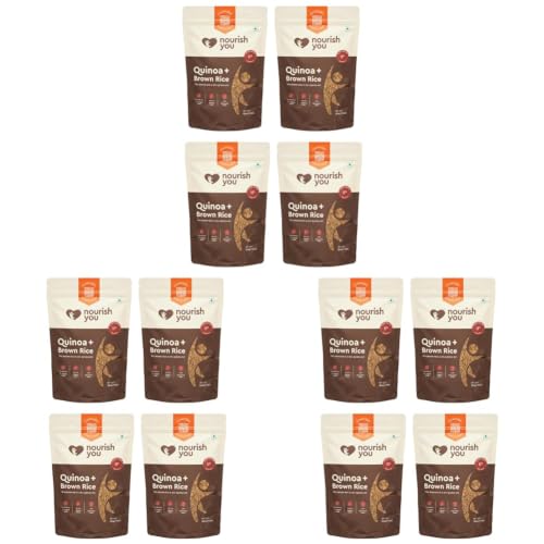 Image of Nourish You Quinoa and Brown Rice Mix - 500g x Pack of 15 | 11.16g Protein & 10.24g Rich Dietary Fibre per 100gm | Naturally Gluten Free Healthy Grain Mix | Superfood for Salads, Pulao, Bowls & Daily Meals (70% Brown Rice + 30% Quinoa)