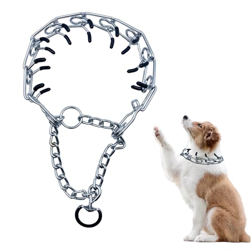 Collar de Perro de Acero Inoxidable,Entrenamiento al Aire Libre Collar de Pata áspera Duradero,Collares de Cadena para Perros,Collar Ajustable Desmontable para Perros Medio Grande,Plata 3,5mm*55cm