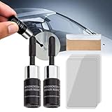 Aumude Sazo Glasreparatur, Crack Gone Glasreparatur, Cracks'Gone Glas Reparatur Kit, Windschutzscheibenriss-Reparaturset Autofenster Glas Flüssigkeit Reparatur Set (2 Set)