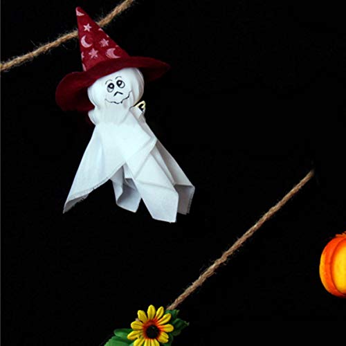 Corneliaa Halloween Hanging Ghost Windsock Spook Witch Scarecrow Doll Holiday Party Decoration Patio Lawn GardenBubble Pumpkin Skewer