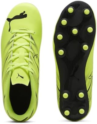 PUMA Attacanto Firm Artificial Ground Sneaker, Electric Lime Black, 4 US Unisex Big Kid | Image 3