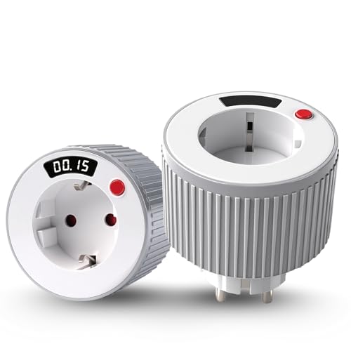 Jadeshay Countdown Timer Steckdose, Mechanischer Zeitschaltuhr Steckdose mit Timer 1 Minuten bis 24 Stunden Mit LED-Digitalanzeige 3680W 230V für alle Arten von Haushaltsgeräte(TM15)