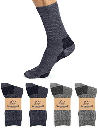 Pembrook Merino Wool Socks For Women & Men | 4-Pack Warm Thermal Socks | Hunting, Hiking, Skiing