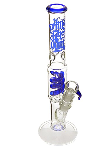 head and nature Head&Nature Amsterdam XXX Percolatorbong Spyral mit Eisfach, blau - 35 cm, 18,8 mm, mit Reinigungs-Set…