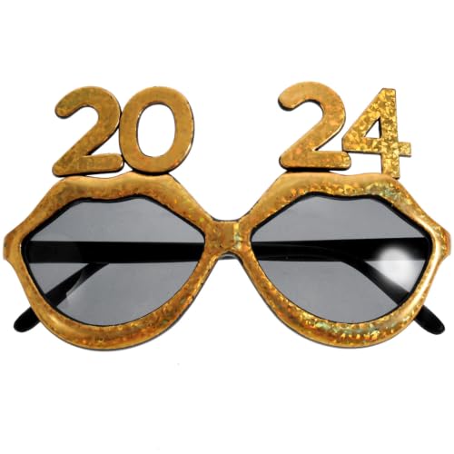 SOIMISS Lunettes Fantaisie Nouvel An 2024, Décor Yeux Or pour Fête