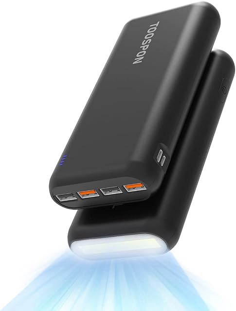 Portable Power Bank built in Torch with 50000mAh Large Capacity Portable Charger, Powerbank Charging for Mobile phone, Tablet, Camera, Game Console, etc (Black)