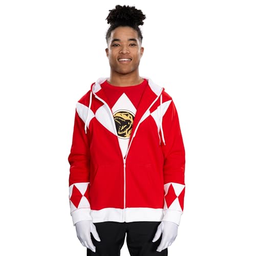 Power Rangers Red Hooded Costume Sweatshirt (Adult XX-Large)
