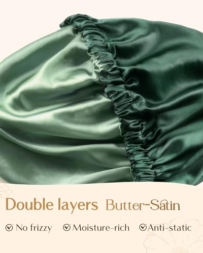 image for YANIBEST Adjustable Satin Bonnet Double Layer Hair Bonnet for Sleeping