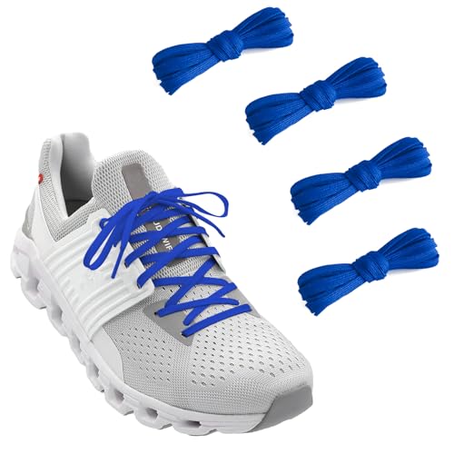 NDTEZUGT 2 Paia Lacci Piatti per On Cloud Running Scarpe, 6mm Sottili Scarpe Lacci da Ginnastica Stringhe di Ricambio (Blu,54/140cm)