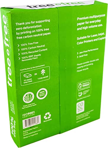 Tree Free Copy Paper, 20 LB, 8.5" x 11", 92 Bright 100% Tree Free Carbon Neutral Acid Free, Made from Sugarcane Waste Fiber (500/Ream), 3-Reams - Image 3