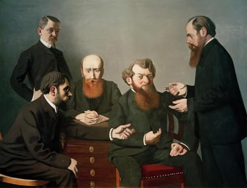 Affiche Les cinq peintres de Félix Vallotton, impression sur toile moderne pour salon, 60x90cm