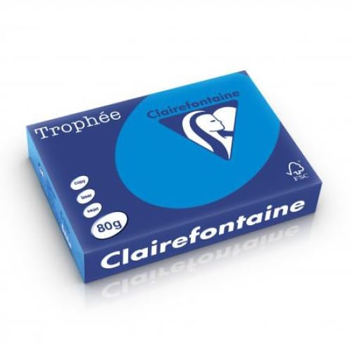 Clairefontaine Trophée 1781C carta colorata A4 80 g/m2 confezione 5 risme 2500 fogli turchese