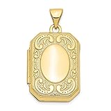 FJC Finejewelers 10 kt Yellow Gold Fancy Rectangle Locket 27.5 mm x 15 mm