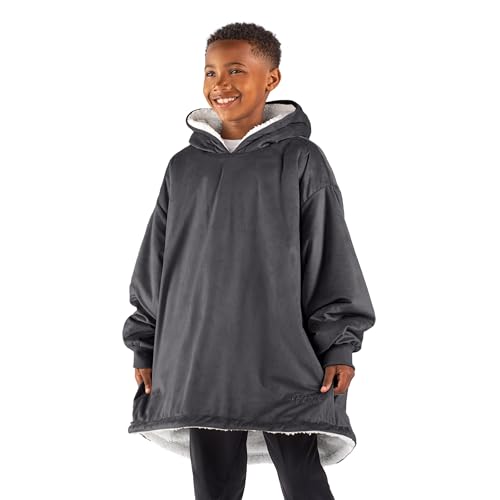 Bare Home Wearable Blanket Hoodie - Soft Plush Sherpa - Warm and Cozy - Oversized Wearable Blanket - Adult & Kid Sizes