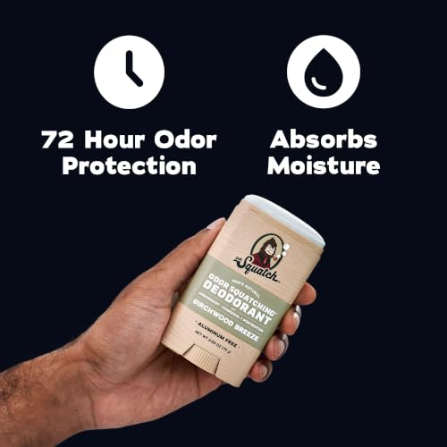 Dr. Squatch Natural Men’s Deodorant, Aluminum Free Deodorant Men (3-Pack) | Natural Deodorant Men, Made with Charcoal & Postbiotics, 72-Hour Odor Protection (Birchwood Breeze) - image 3