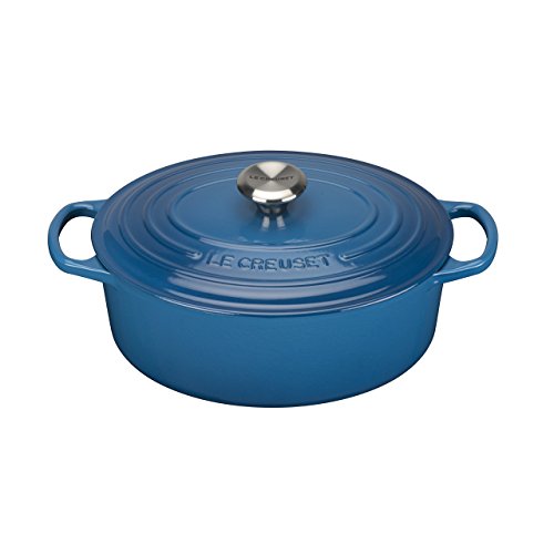 LE CREUSET Panela Oval 27 cm - Signature, Azul Marseille, Ferro Fundido,