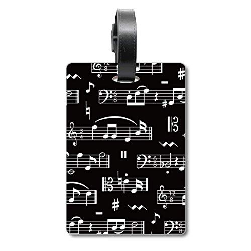 Barre de notes de musique contrastée noire blanche pour carte de valise suspendue