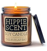 THE BURLAP BAG - Hippie Scent - 9oz Soy Candle - smells like patchouli, sandalwood, citrus, laven...