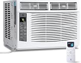 Window Air Conditioner 6,000 BTU, Smart WIFI Window AC Unit Cools Up to 250 Sq.Ft. with Remote & App Control & Timer, Quiet Cooling Air Conditioner for Small Bedroom, Living Room