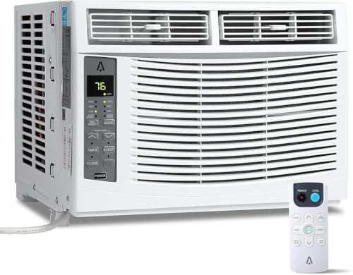 Window Air Conditioner 6,000 BTU, Smart Window AC Unit Cools Up to 250 Sq.Ft. with Remote & App Control & Timer, Quiet Cooling Air Conditioner for Small Bedroom, Living Room