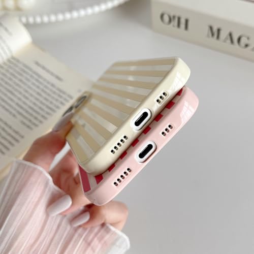 Skyseaco for iPhone 13 Case Cute Aesthetic Striped Phone Case for Women Girl Trendy Soft TPU Slim Shockproof Full Camera Protection Cover, Yellow by Skyseaco - Used condition - Image 5