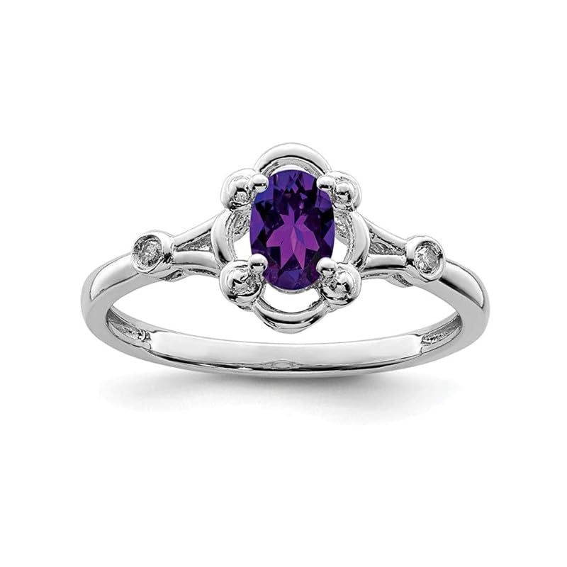 Bague améthyste 0.5 ct en argent 925 style empilable pour femme