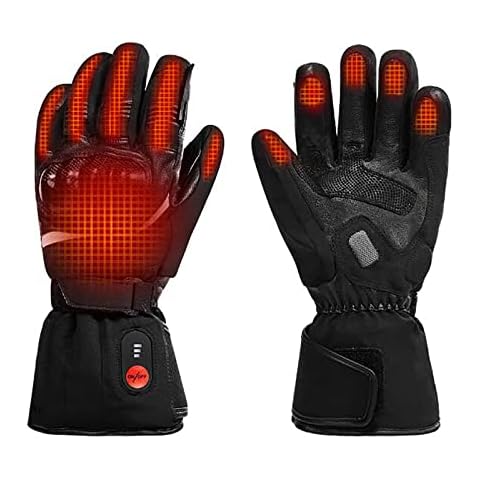 Heated Motorcycle Gloves,Electric Rechargeable Waterproof Riding Gloves, Men Women for Winter Biking Cycling Hunting Fishing Ski,xl Cover