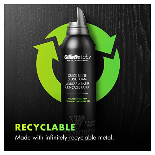 Gillette Quick Rinse Lightweight Shave Foam For Men By Gillettelabs, Shaving Foam That Helps Protect The Skin, 8.1 Oz #TOP5