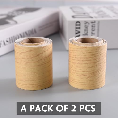 50mm breit x 5 Meter echter Ahorn-Bügelrand, 2 Stück vorverleimtes Holzfurnierband, vorverleimte Furnierrolle, deckt die Kante einer Standard-MDF-Platte ab, für Kantenband/Band/Schrank/Regal/Möbel