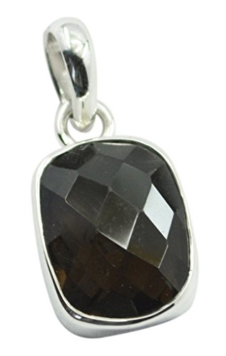 Pendentif en quartz fumé RIYO en argent 925, un bijou d'exception taillé à la main