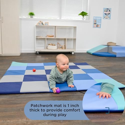 Children's Factory Patchwork Crawly Mat, Cushioned Floor Mat for Kids, Daycare Mat, Tranquility by Children's Factory - Image 6