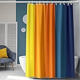 YellyHommy Cute Shower Curtain Blue Orange Yellow Bathroom Accessories Rainbow Bathroom Decor...