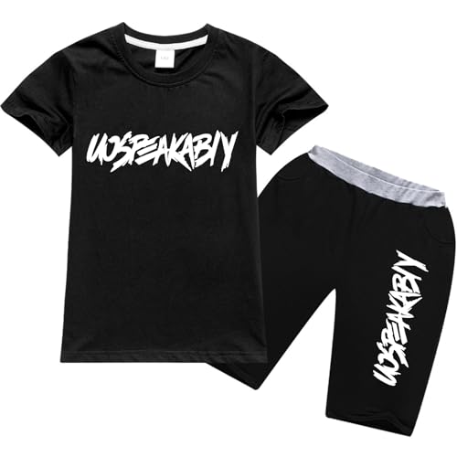 Image of amropi Boys Shorts Set Cotton T-Shirt and Short Pants 2 Pieces Summer Tracksuit for Age 2-12 Years
