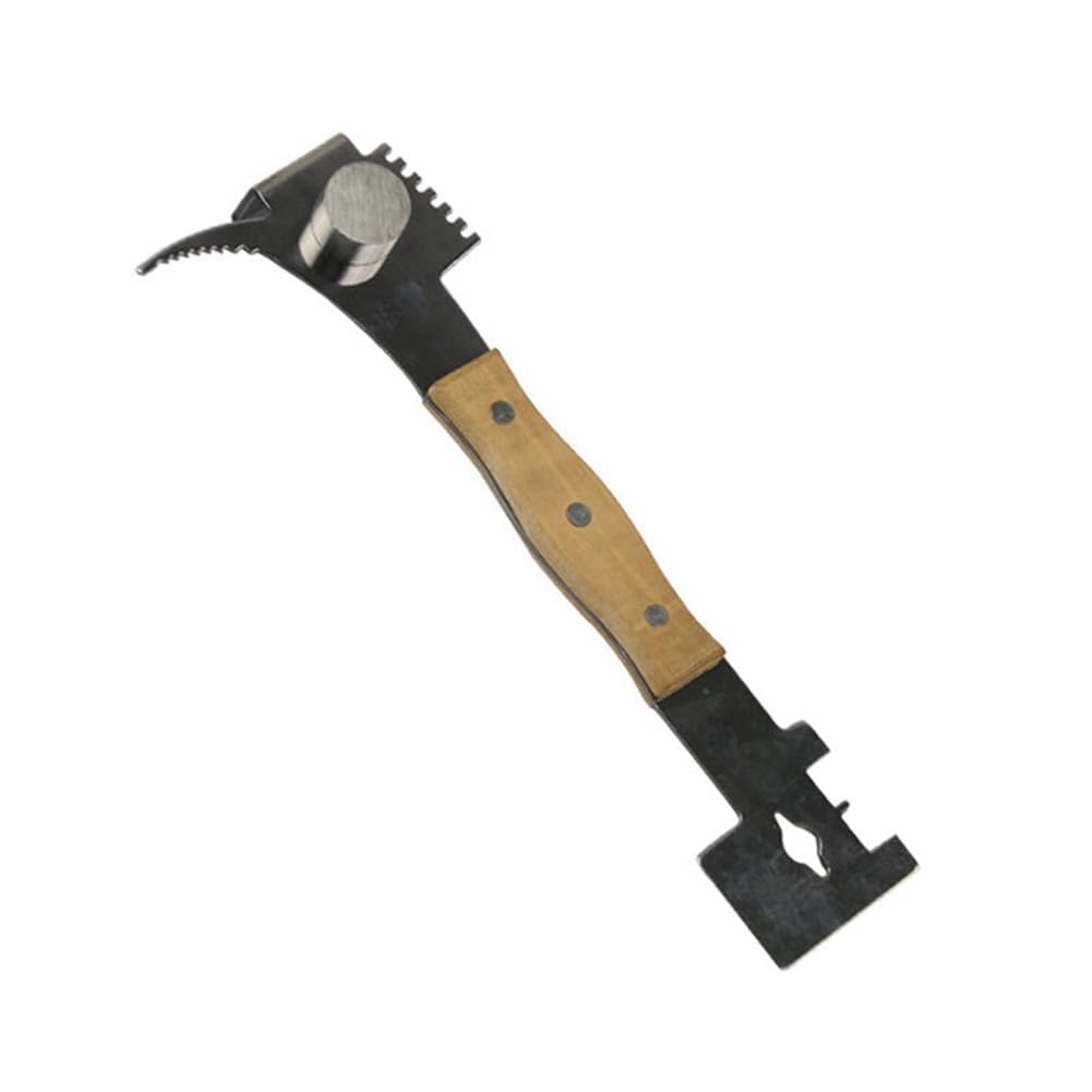Pomoflexi with Wooden Grip Hive Bee Hive Tool Frame Lifter Uncapping Knife Beekeeping Tools