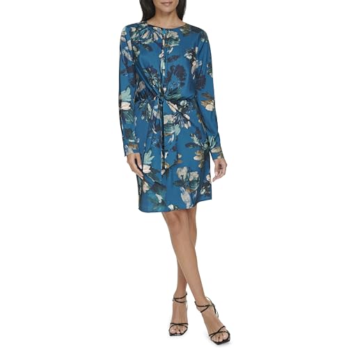 Robe Calvin Klein Knot Detail imprimé Cypress MLT taille 46 pour femmes