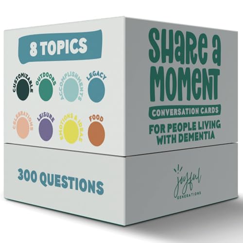 Joyful Generations Share a Moment Conversation Cards | Dementia Activities for Seniors | Alzheimers & Dementia Conversation Cards | Great for Individuals Living with Dementia Families and Caregivers