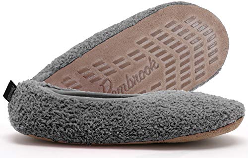 Super Soft Slipper - Gray - Medium (7-8) - Memory Foam - Faux Shearling Lining - Great Plush Slip On House Slippers for Adults, Women, Girls