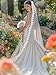 Latious Cathedral Lace Bride Wedding Veils White 1 Tier Bridal Tulle Veil Long Veils with Comb for Brides and Women (Ivory)